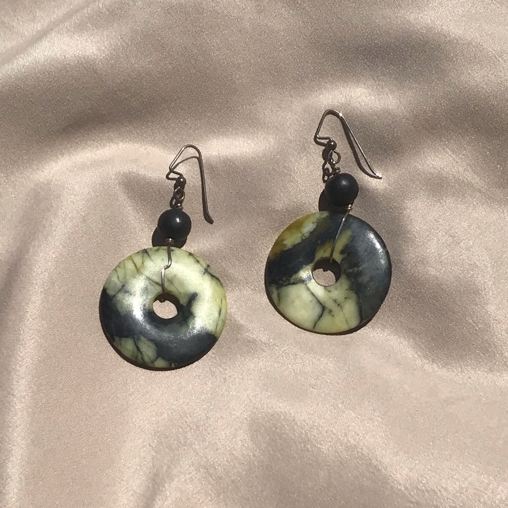 Marbled Enamel Dangle Earrings
